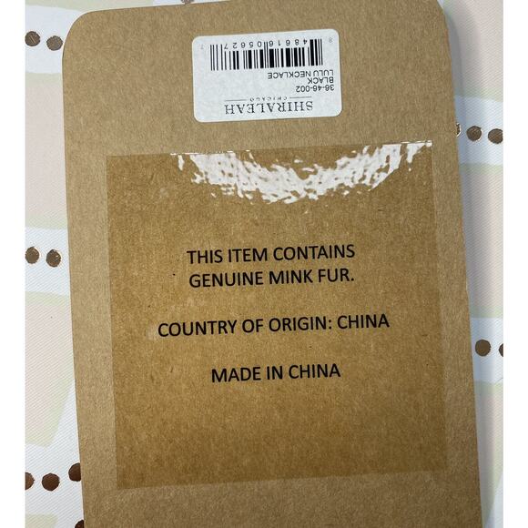 SHIRALEAH New Mink Fur Black Brass Fringe Boho Lulu Statement Necklace NWT - Picture 6 of 7